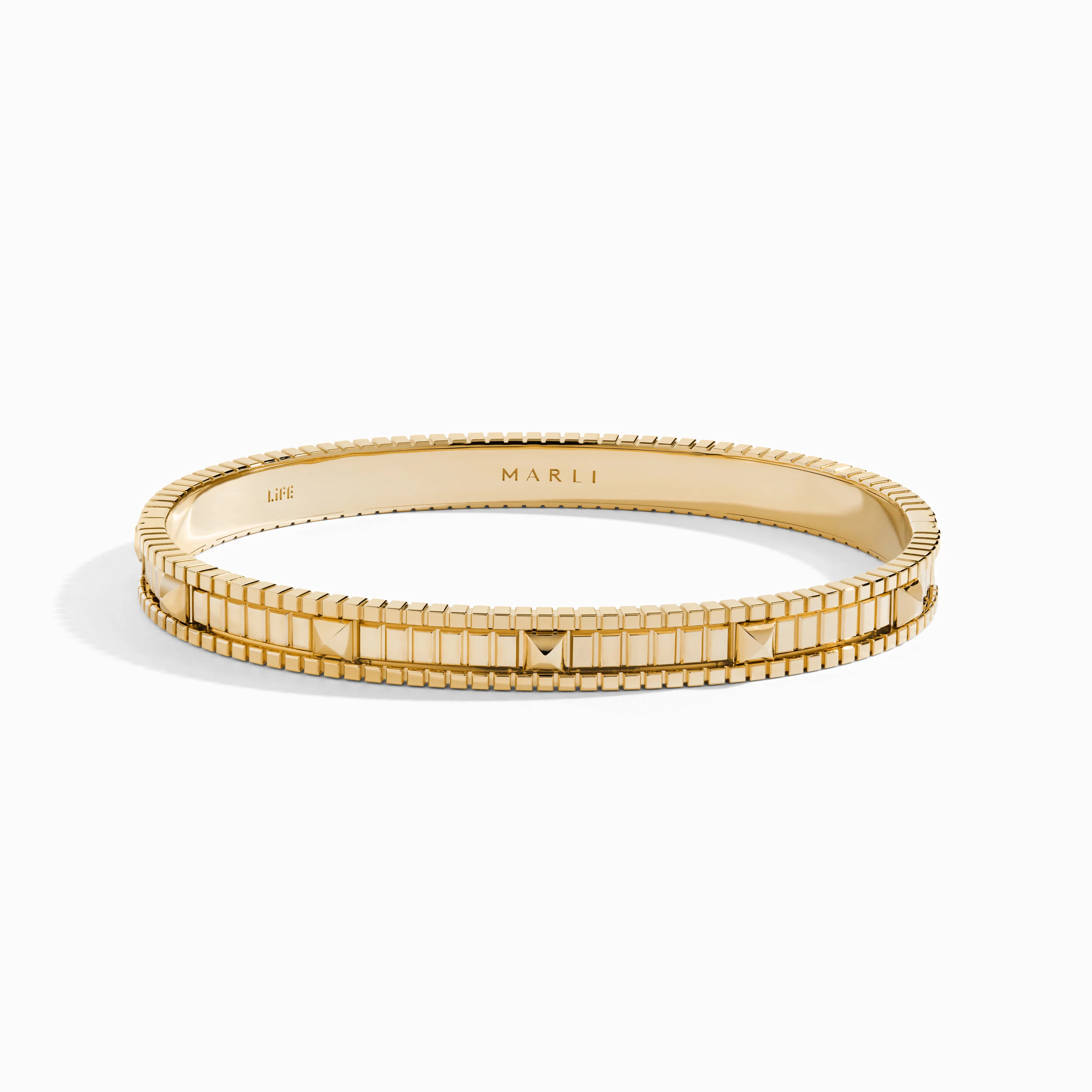 LIFE Gold Hinged Bangle - Image 2