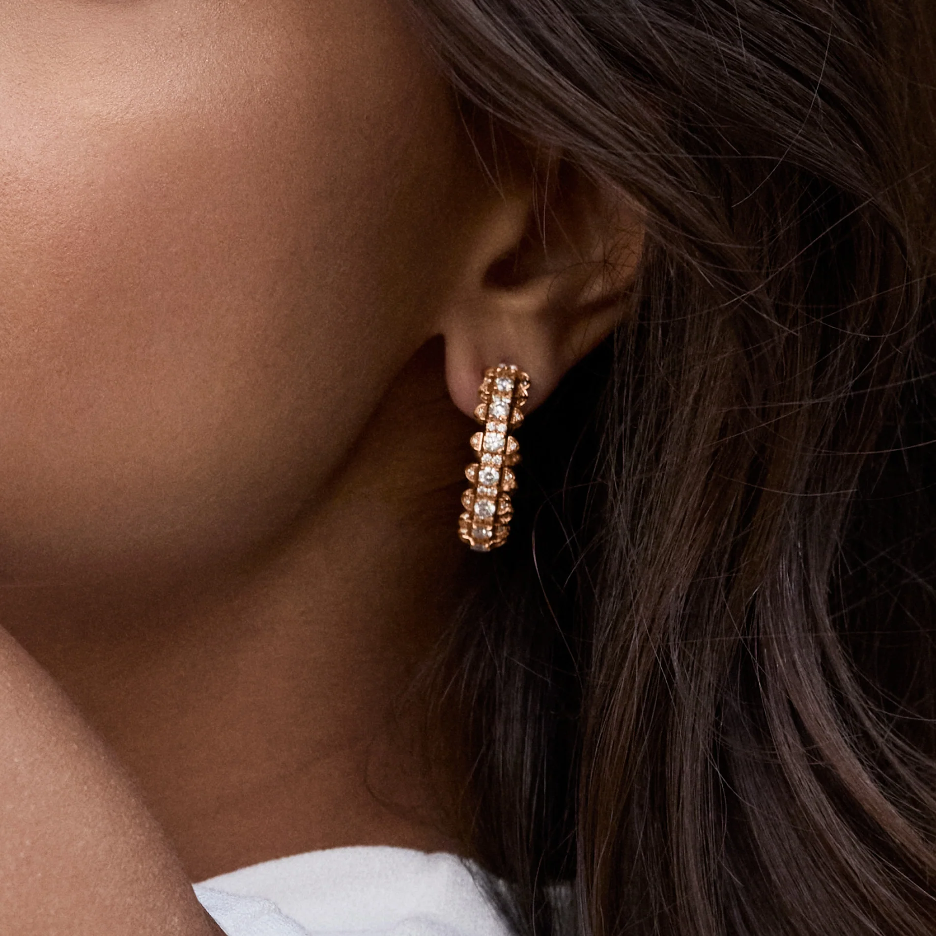 Tip-Top Full Diamond Hoop Earrings - Image 4