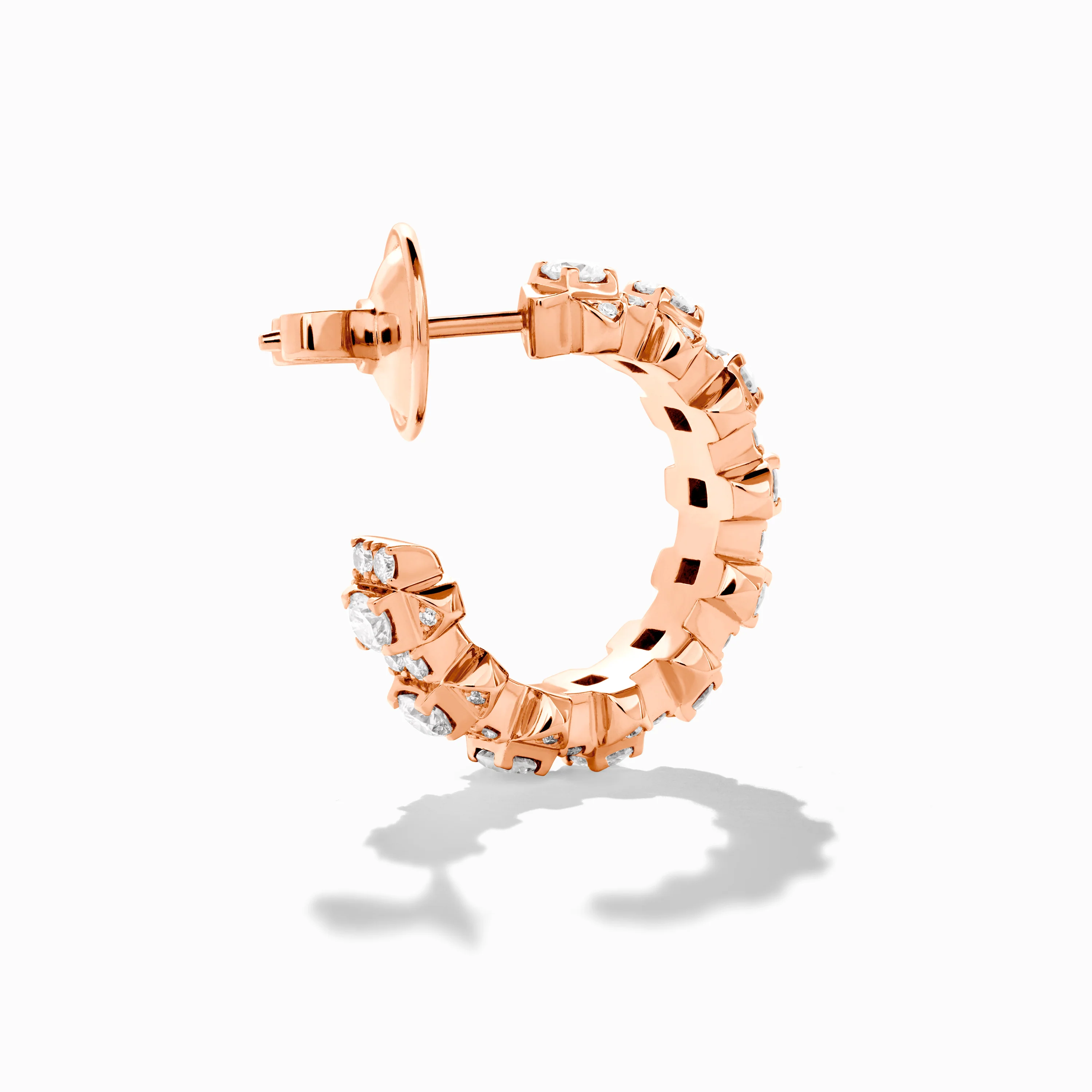 Tip-Top Full Diamond Small Hoop Earrings - Image 3