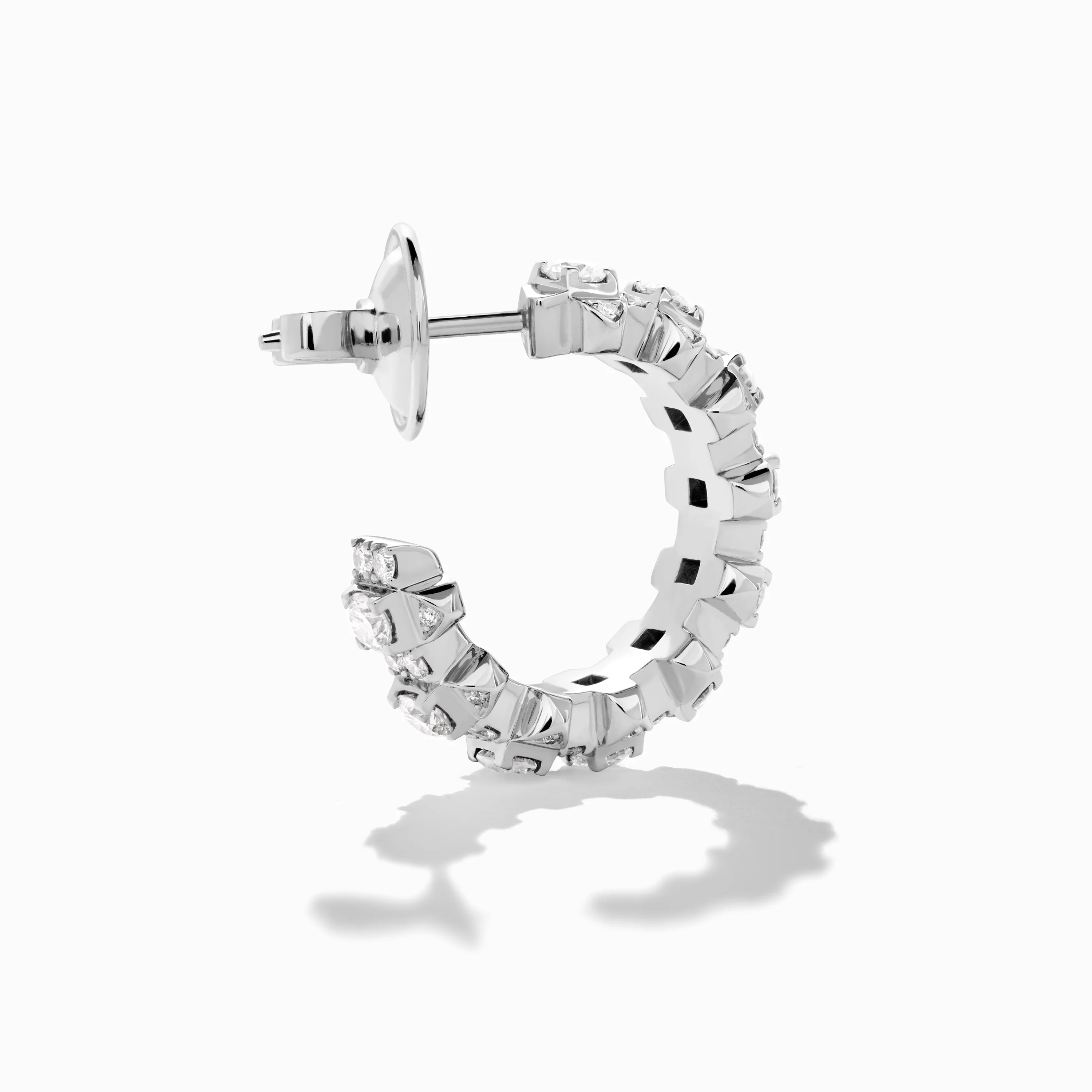 Tip-Top Full Diamond Small Hoop Earrings - Image 3