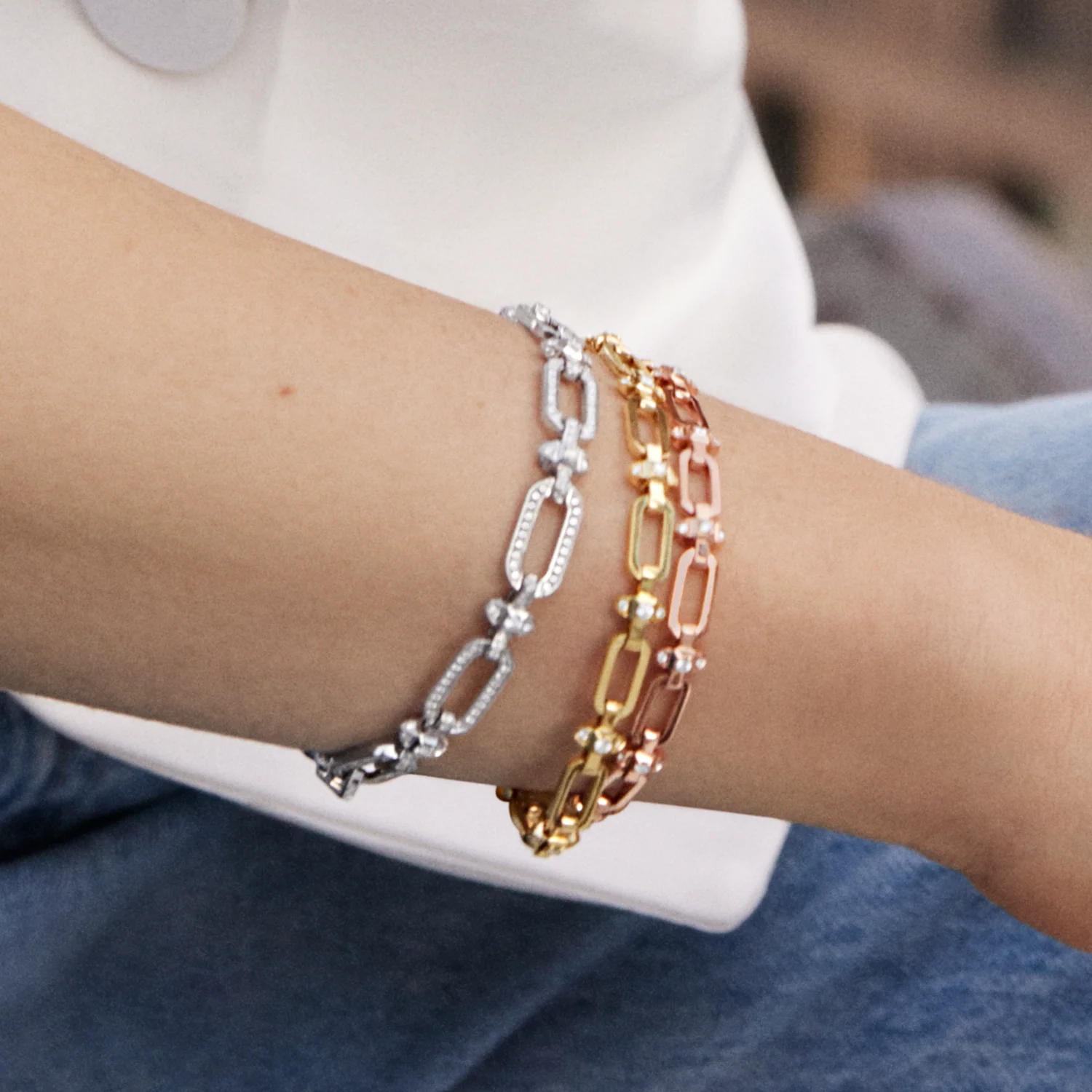 Tip-Top Link Full Diamond Bracelet - Image 4