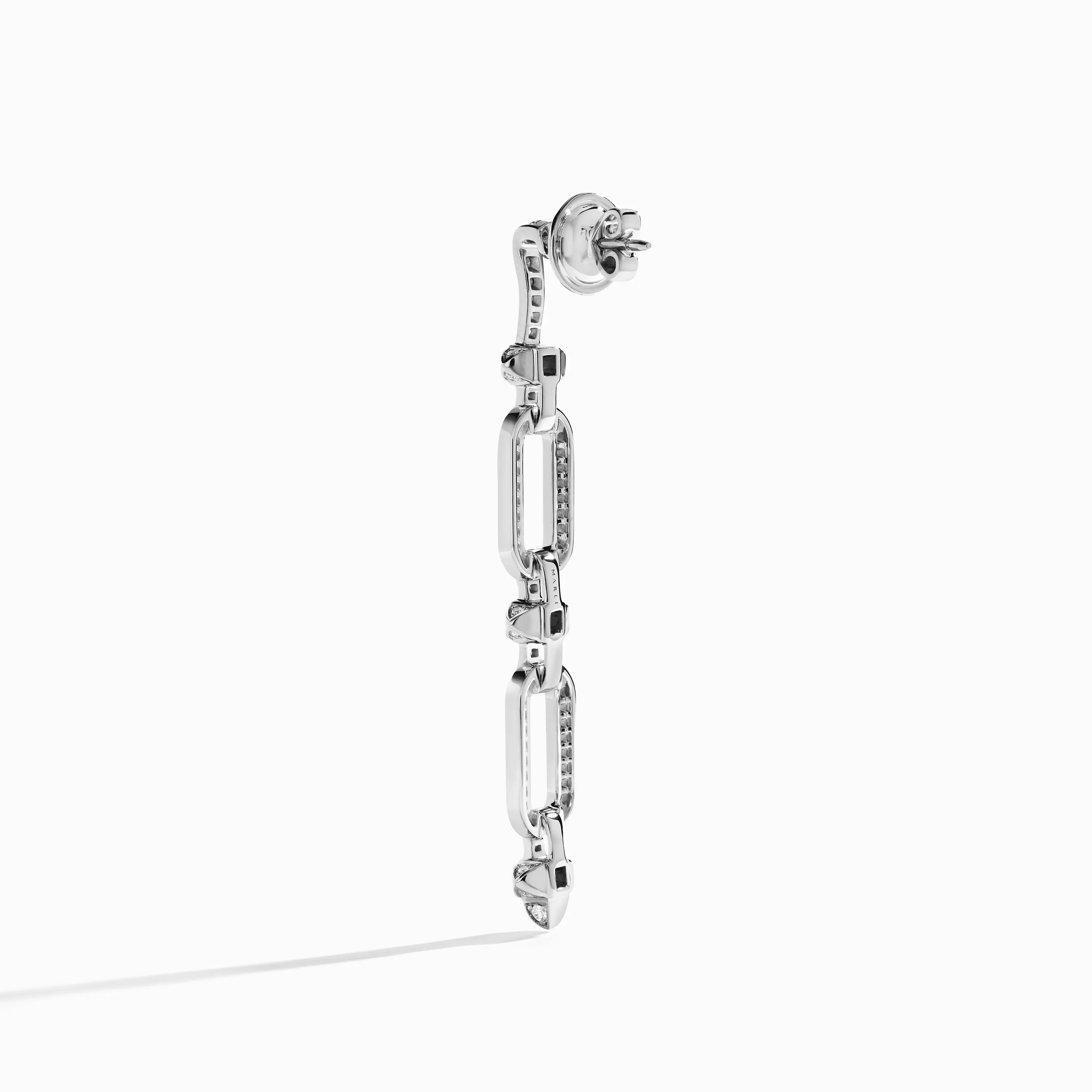 Tip-Top Link Full Diamond Drop Earrings - Image 3