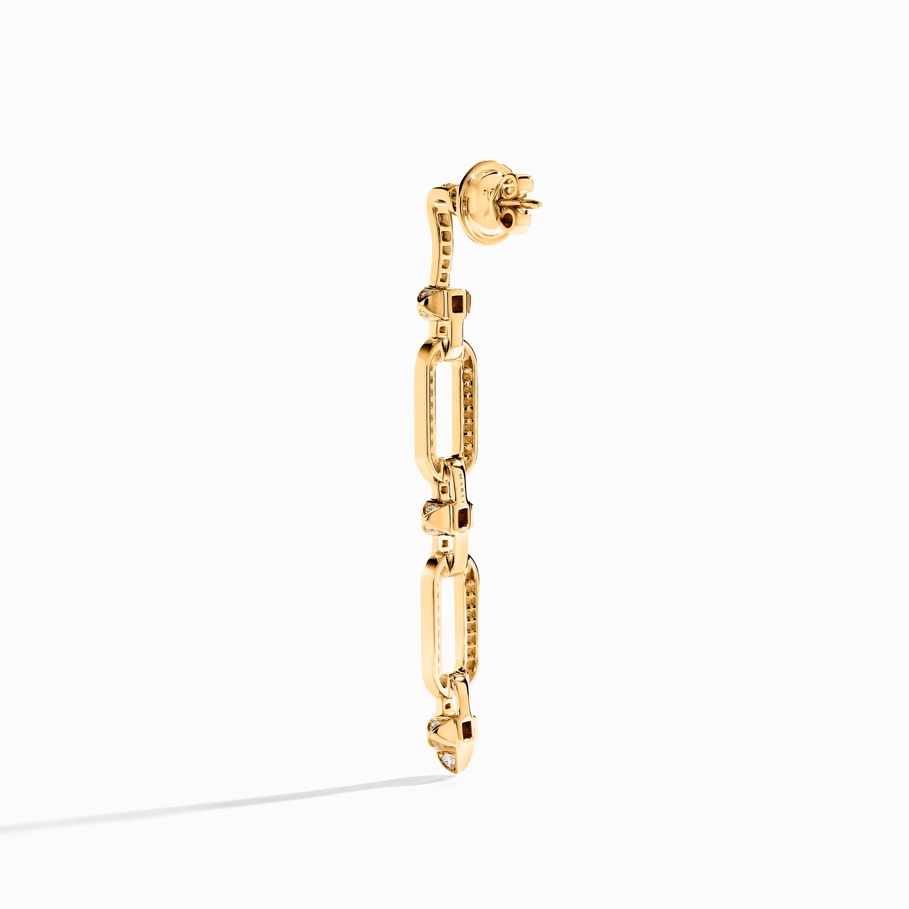 Tip-Top Link Full Diamond Drop Earrings - Image 3
