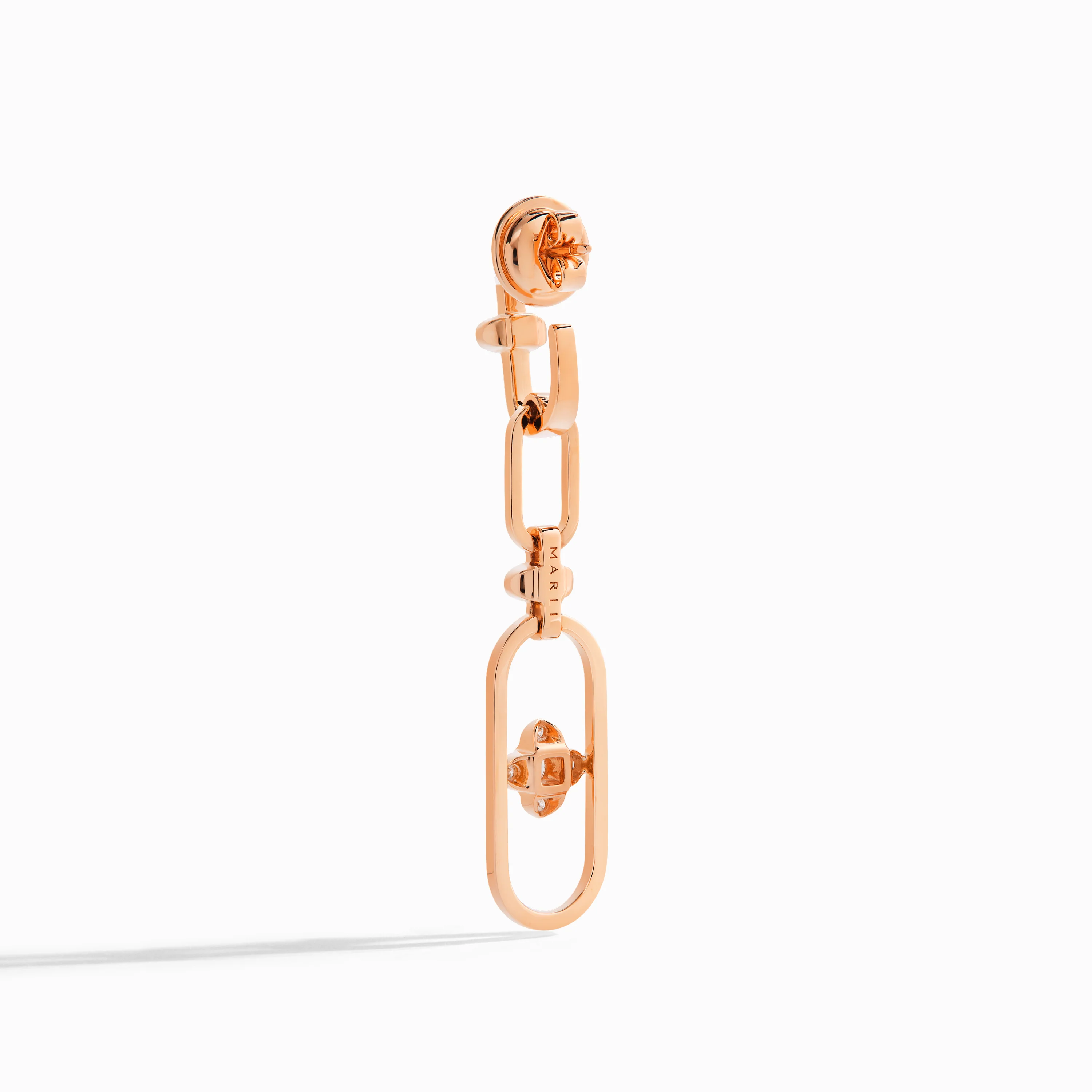 Tip-Top Link Gold Double Drop Earrings - Image 3