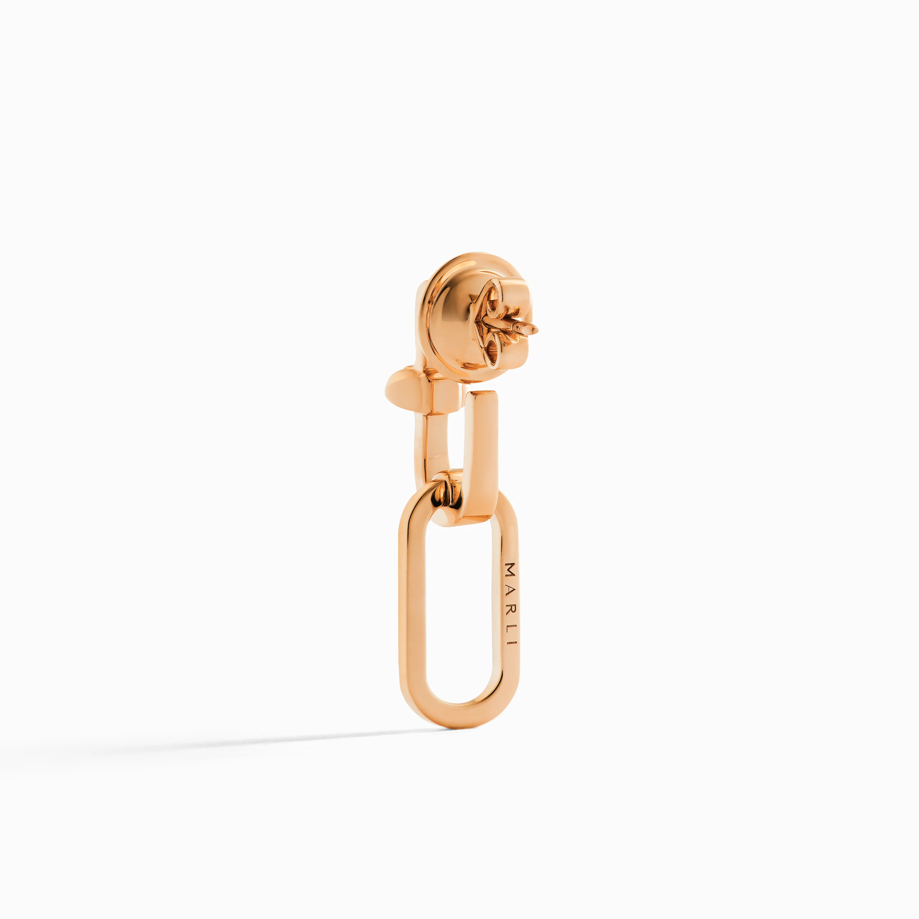 Tip-Top Link Gold Drop Earrings - Image 3