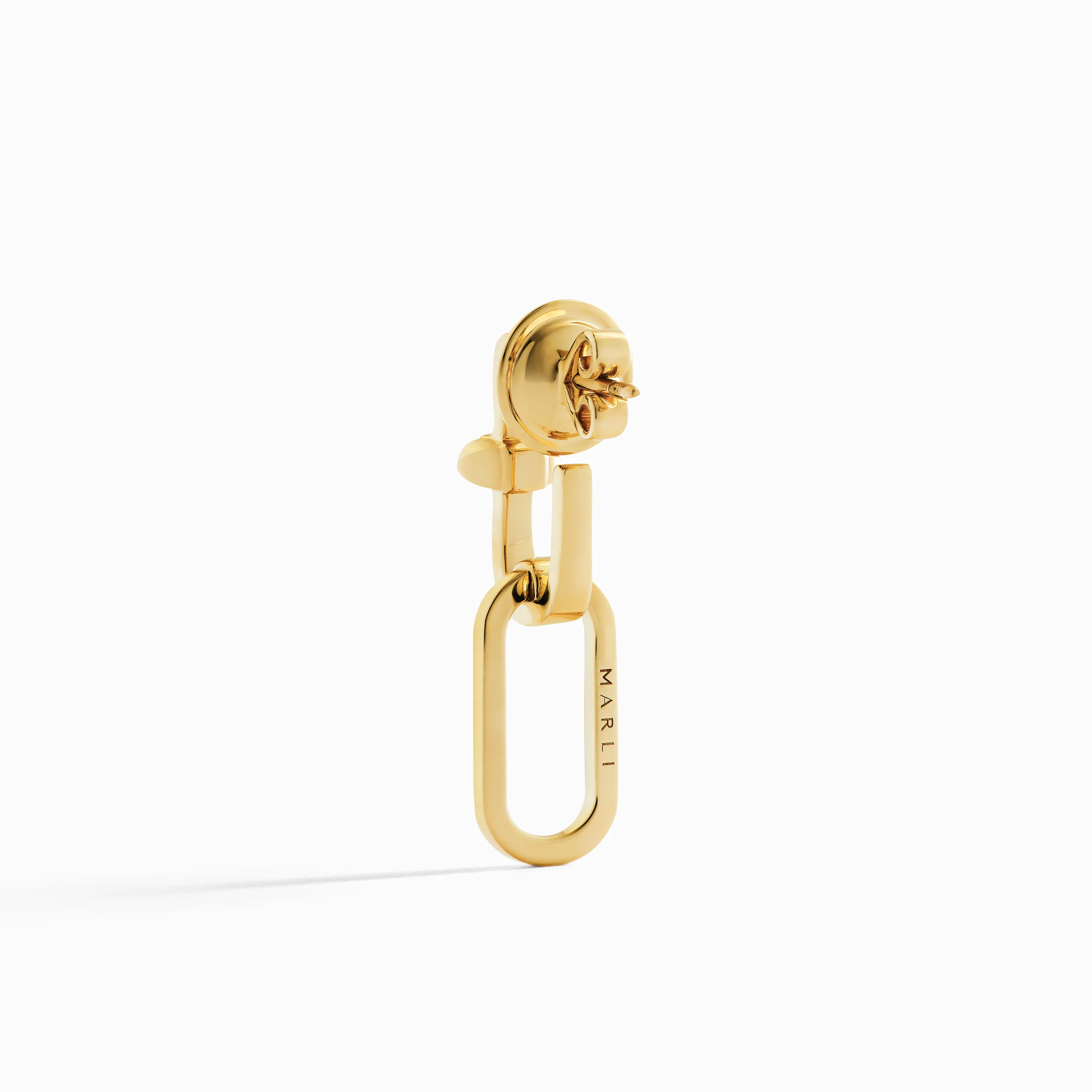 Tip-Top Link Gold Drop Earrings - Image 3