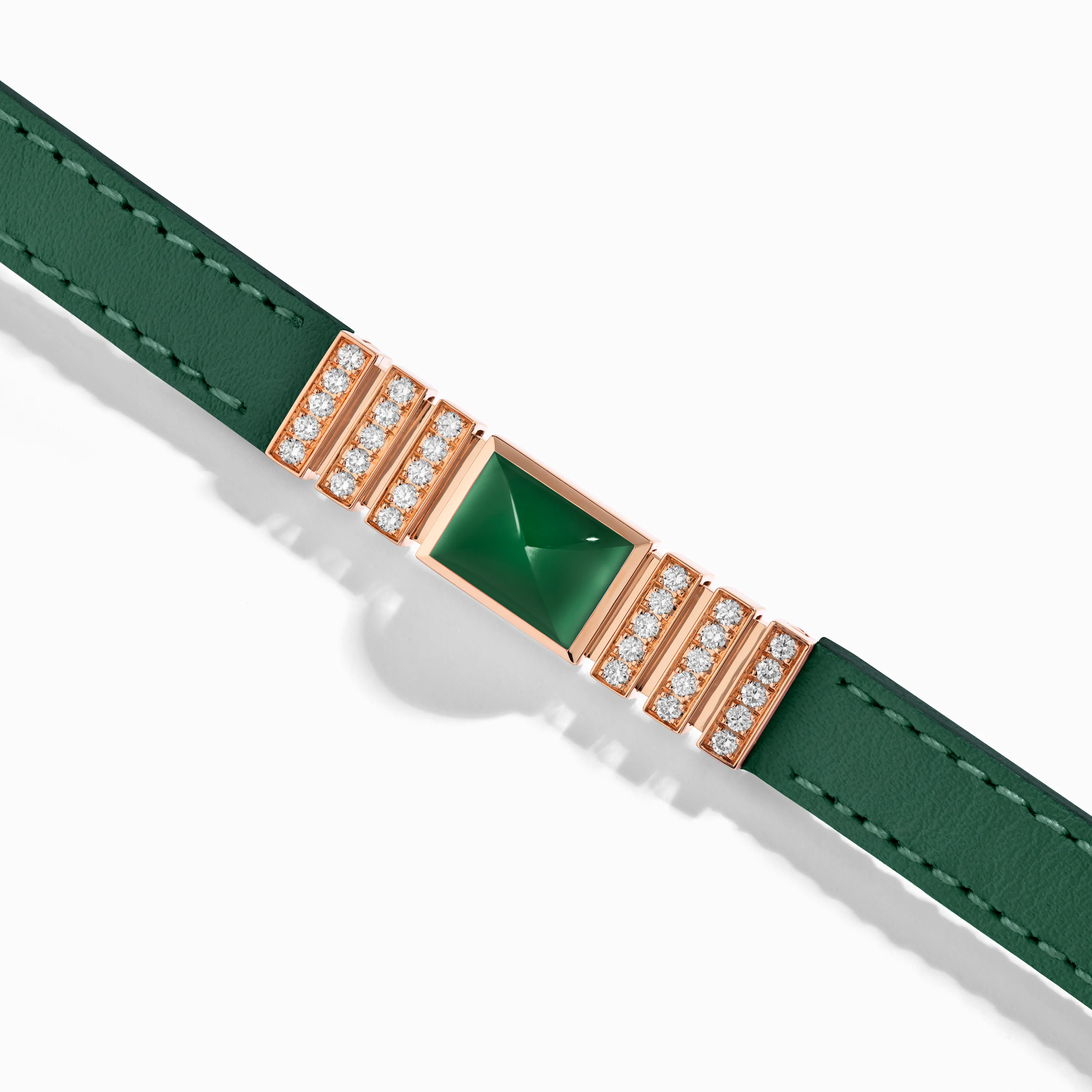 UNII Gold and Pavé Diamond Leather Strap Bracelet - Image 12
