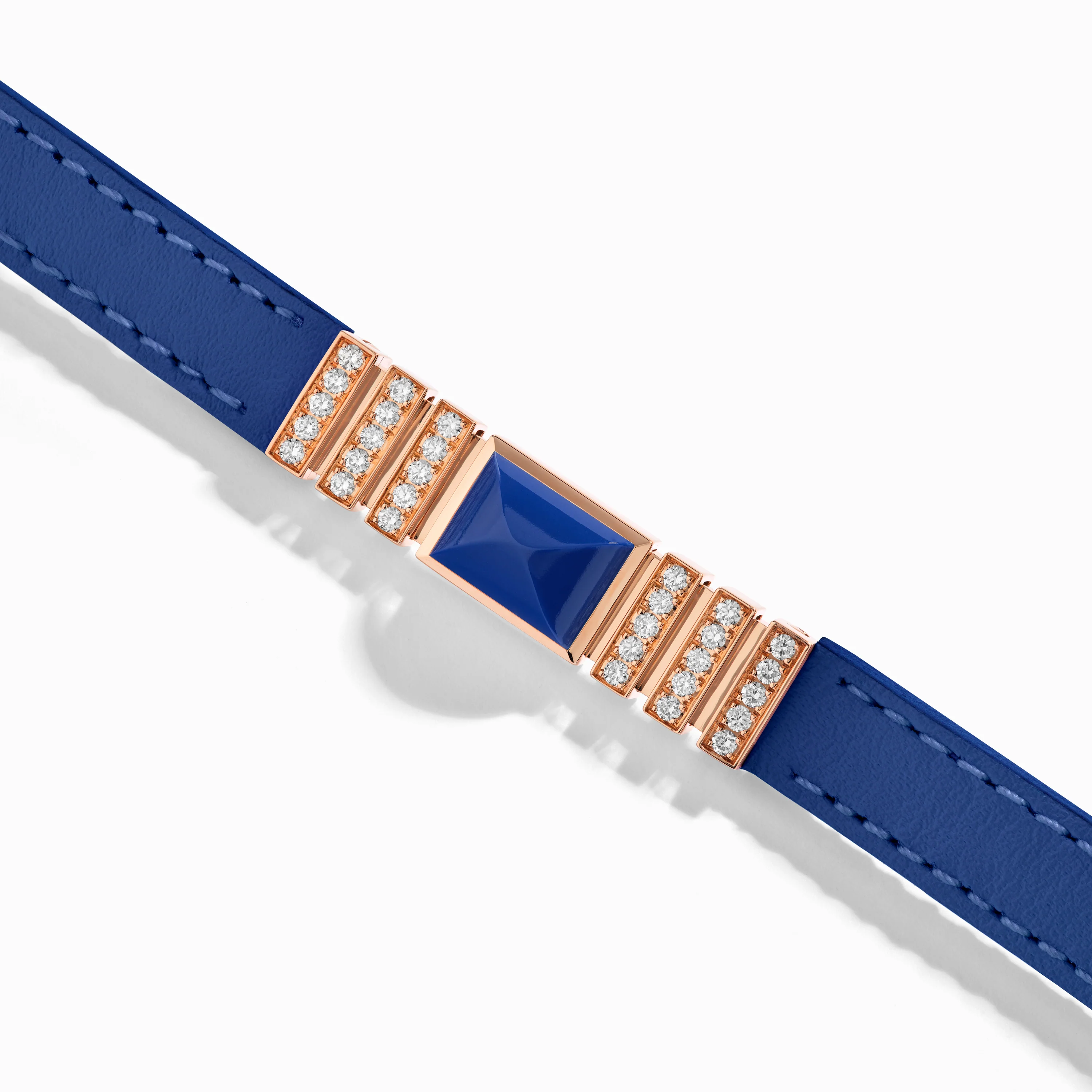UNII Gold and Pavé Diamond Leather Strap Bracelet - Image 16
