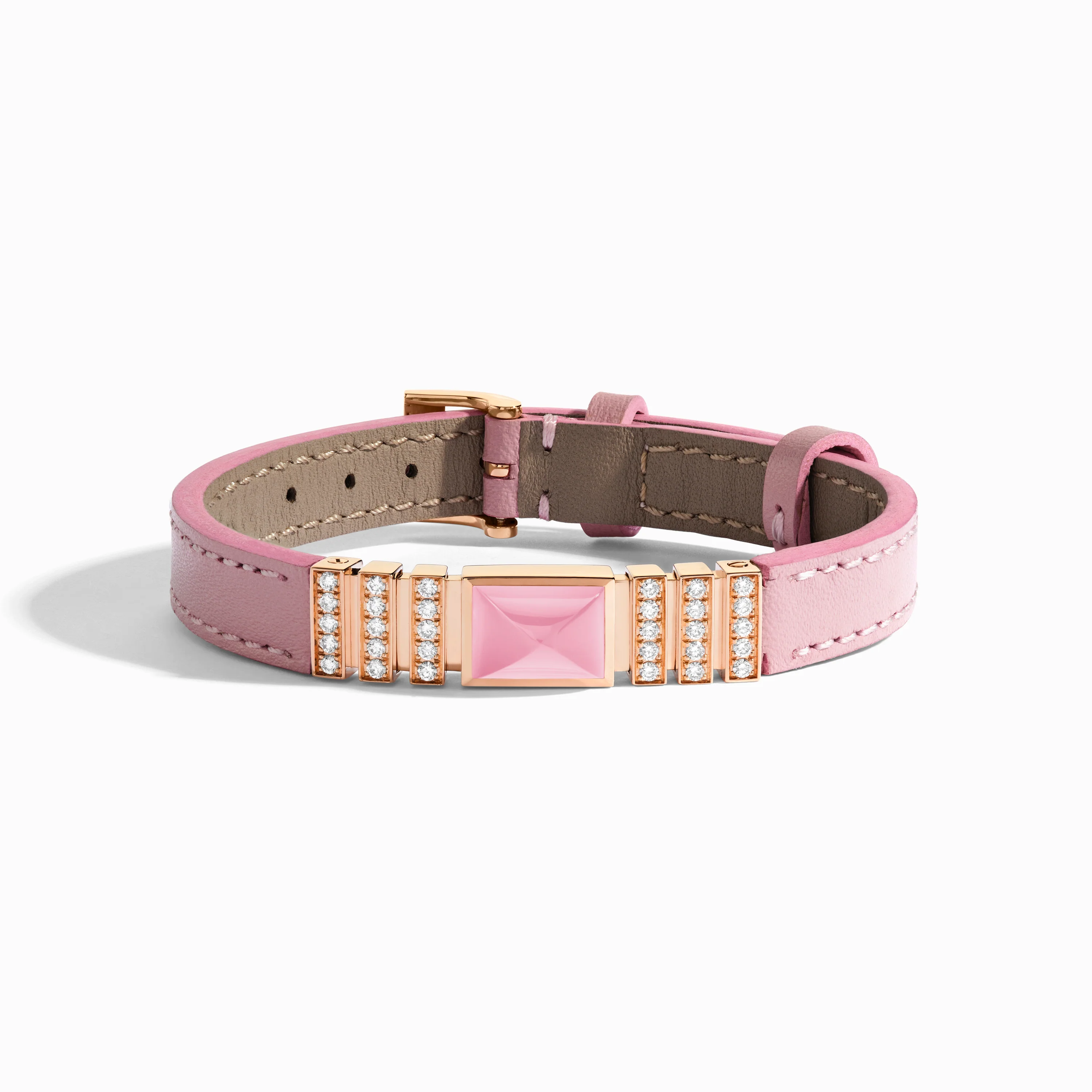 UNII Gold and Pavé Diamond Leather Strap Bracelet - Image 18