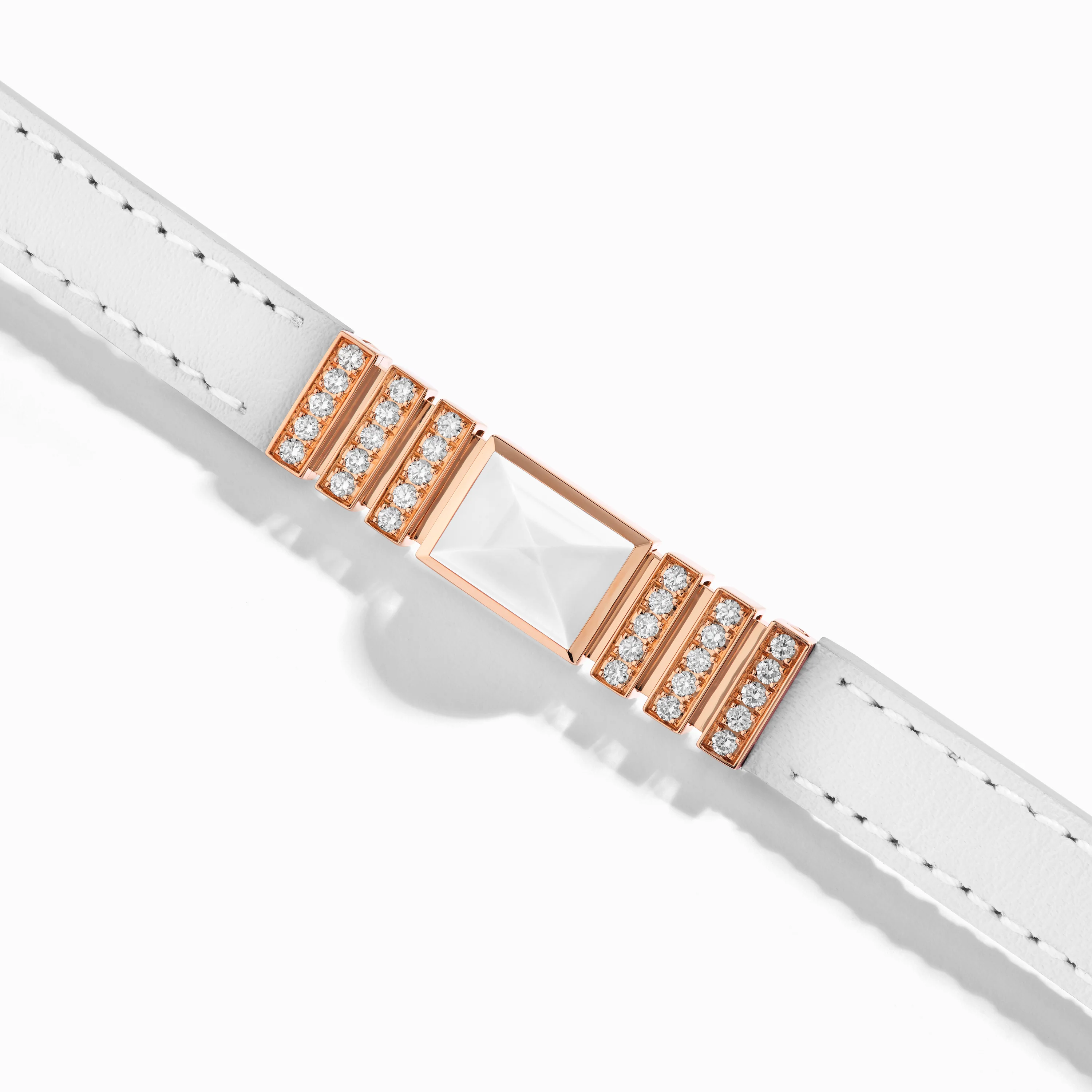 UNII Gold and Pavé Diamond Leather Strap Bracelet - Image 3