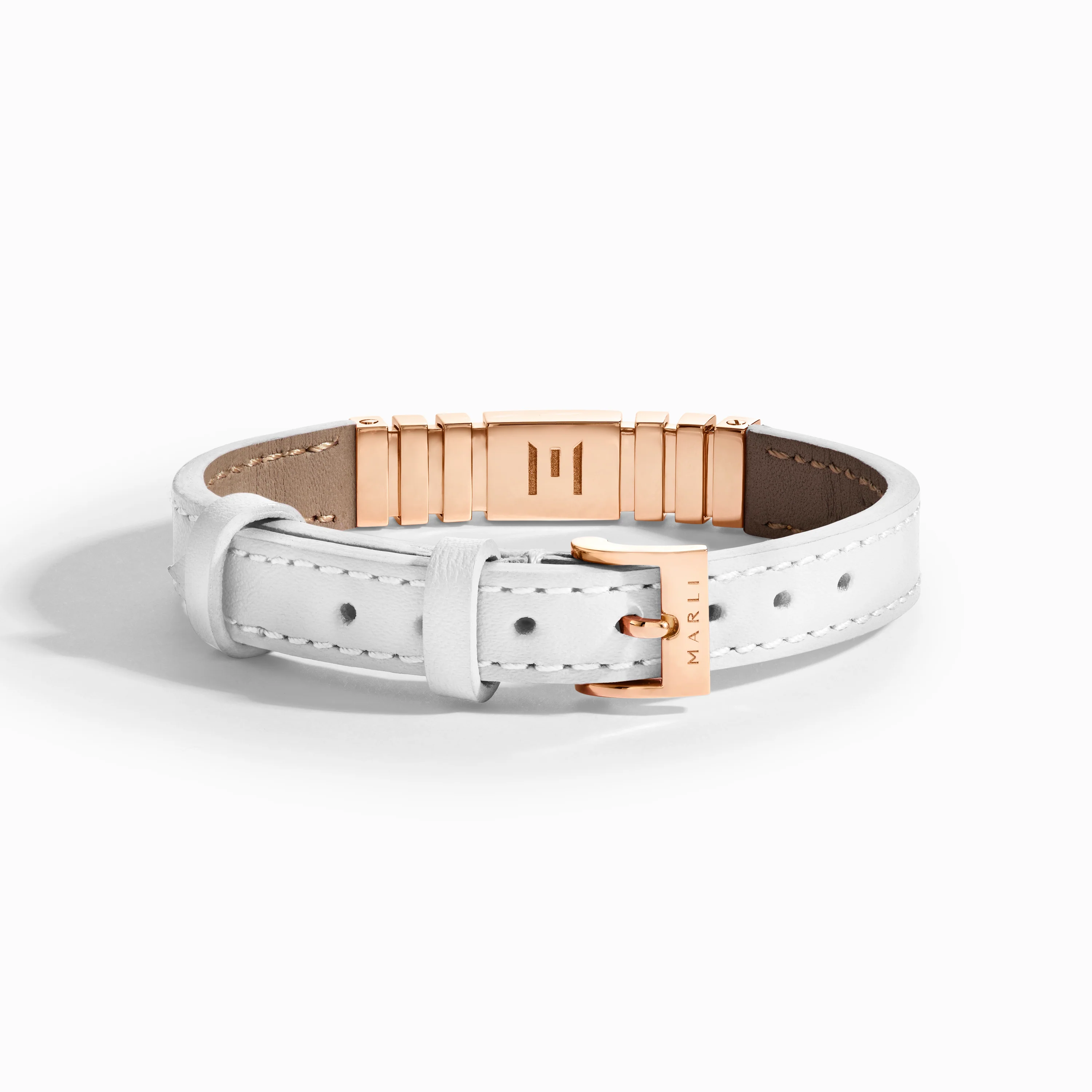 UNII Gold and Pavé Diamond Leather Strap Bracelet - Image 4
