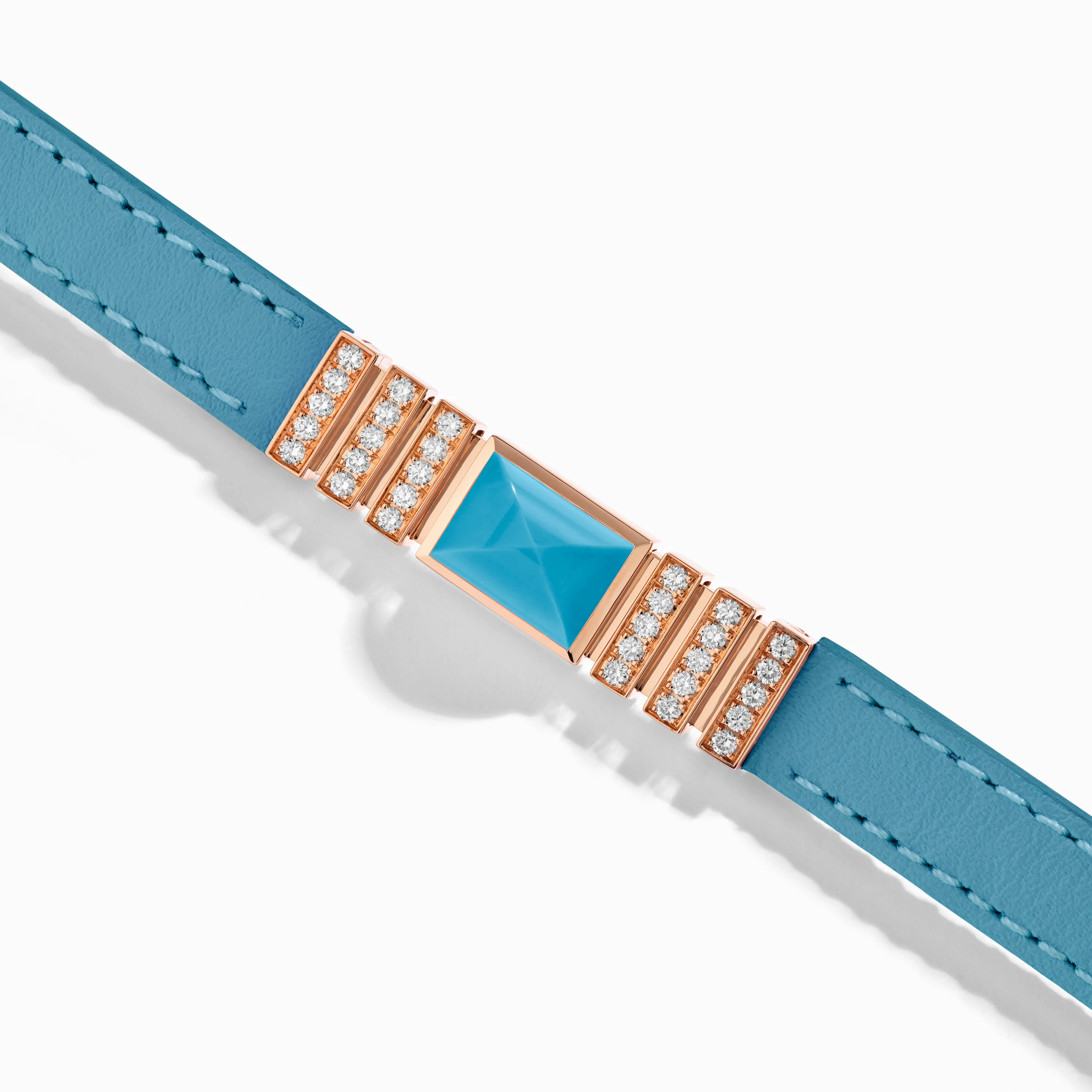 UNII Gold and Pavé Diamond Leather Strap Bracelet - Image 8