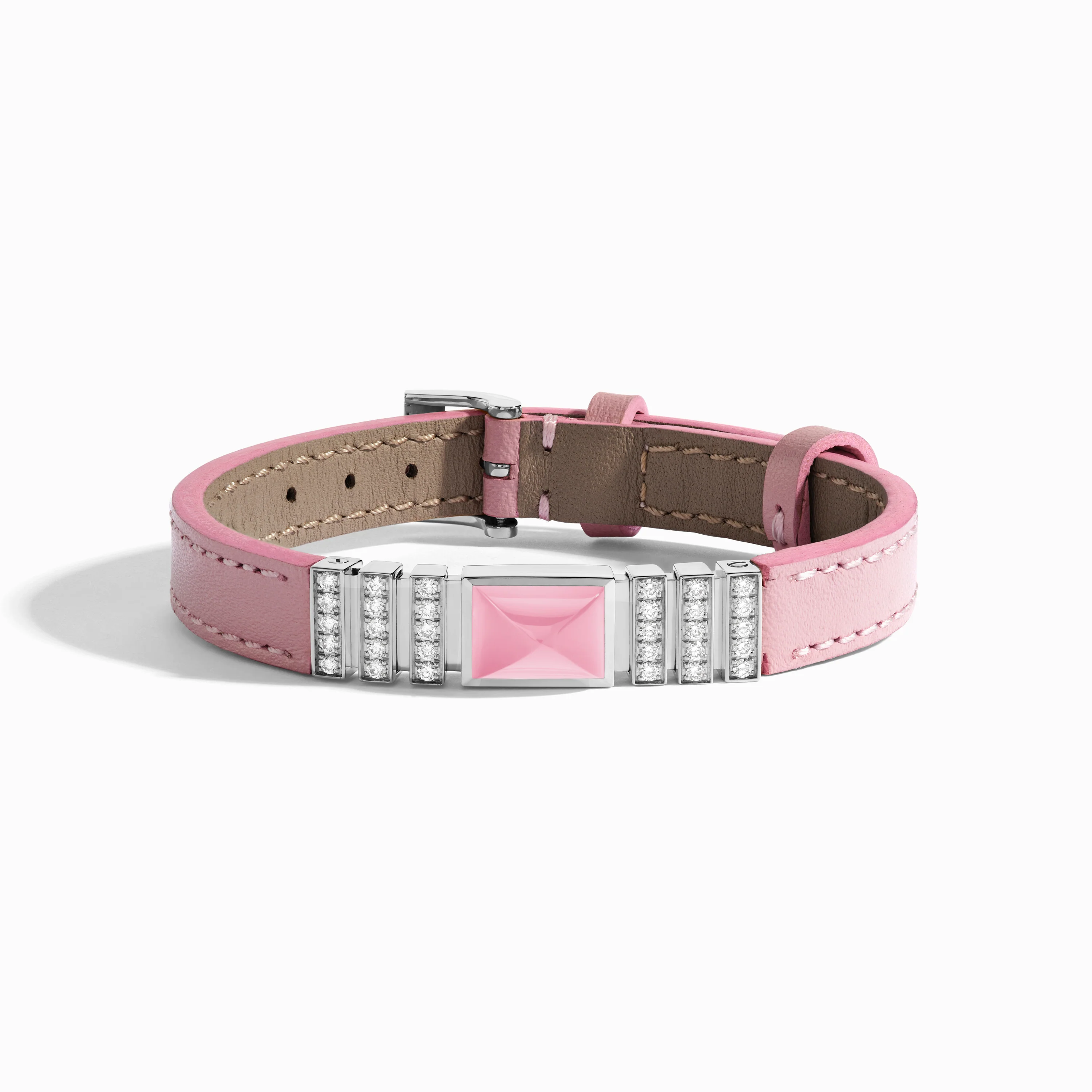 UNII Gold and Pavé Diamond Leather Strap Bracelet - Image 10