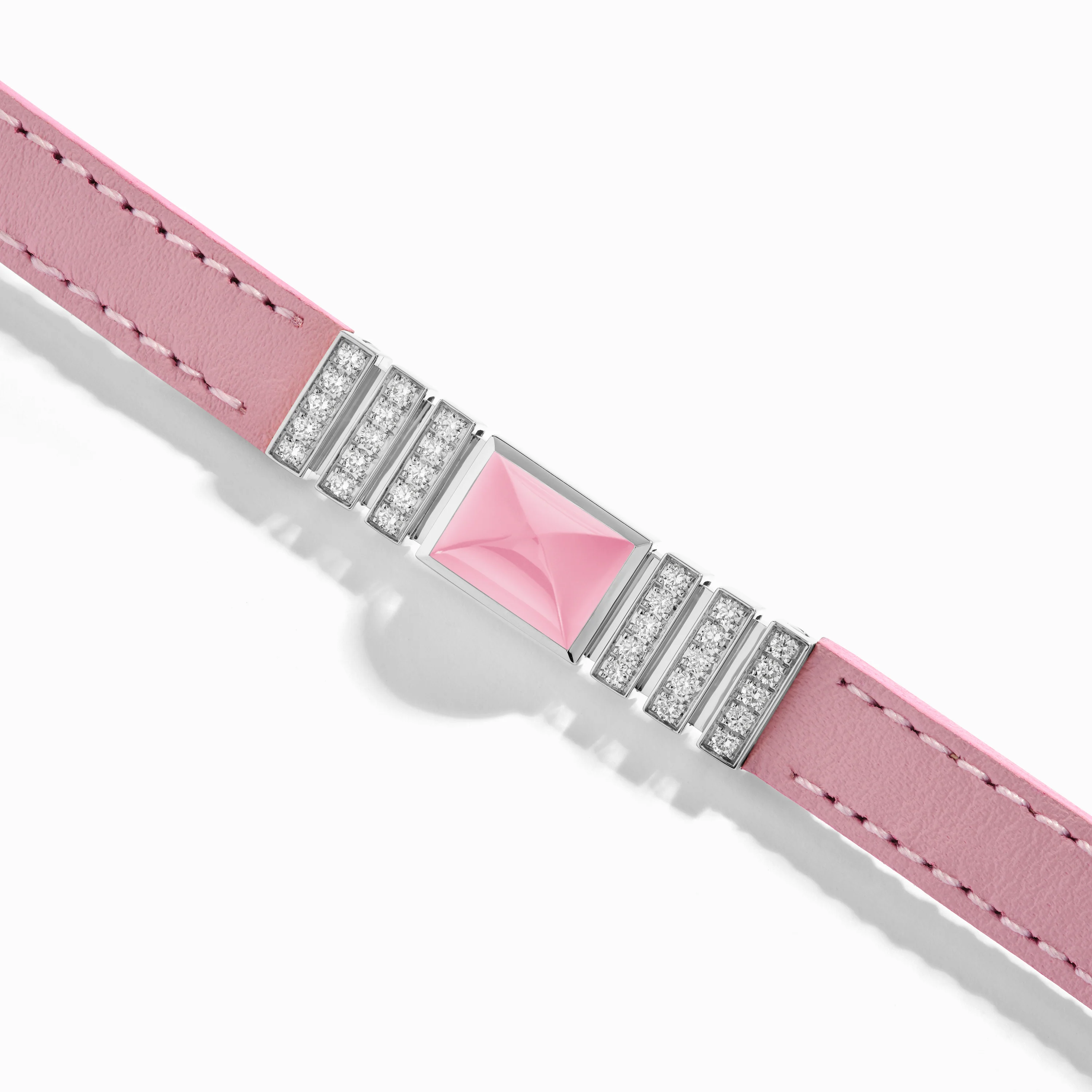 UNII Gold and Pavé Diamond Leather Strap Bracelet - Image 12