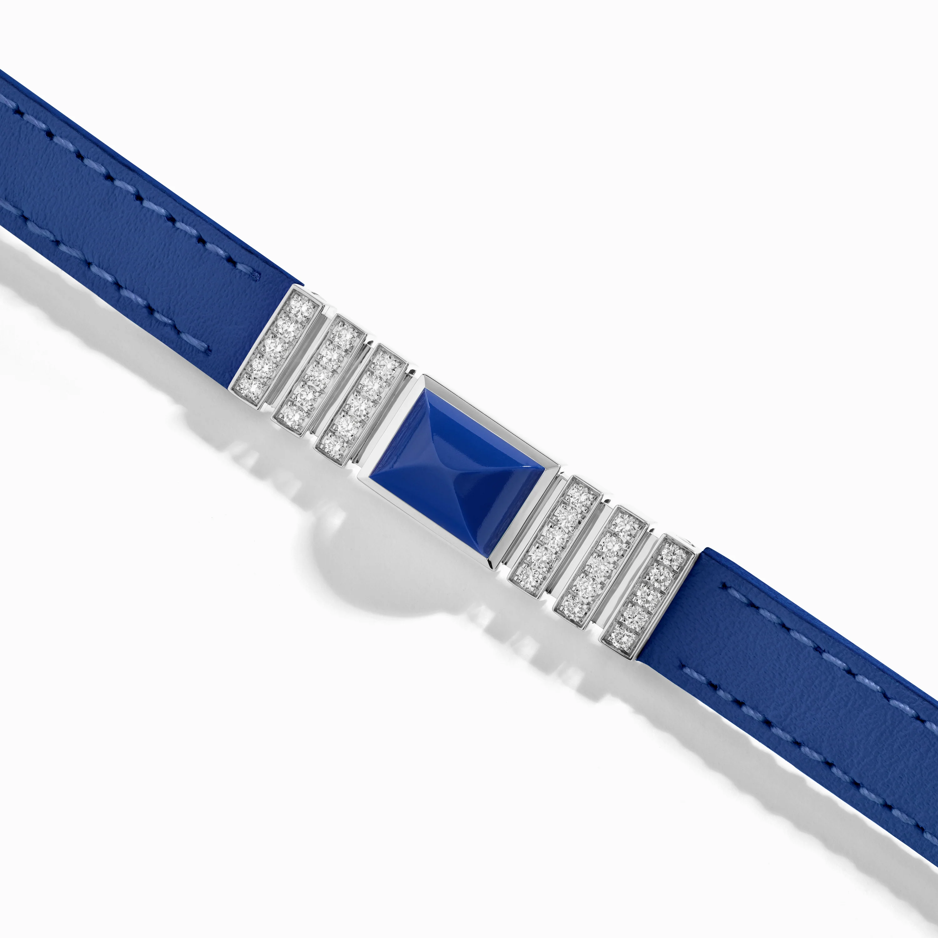 UNII Gold and Pavé Diamond Leather Strap Bracelet - Image 16