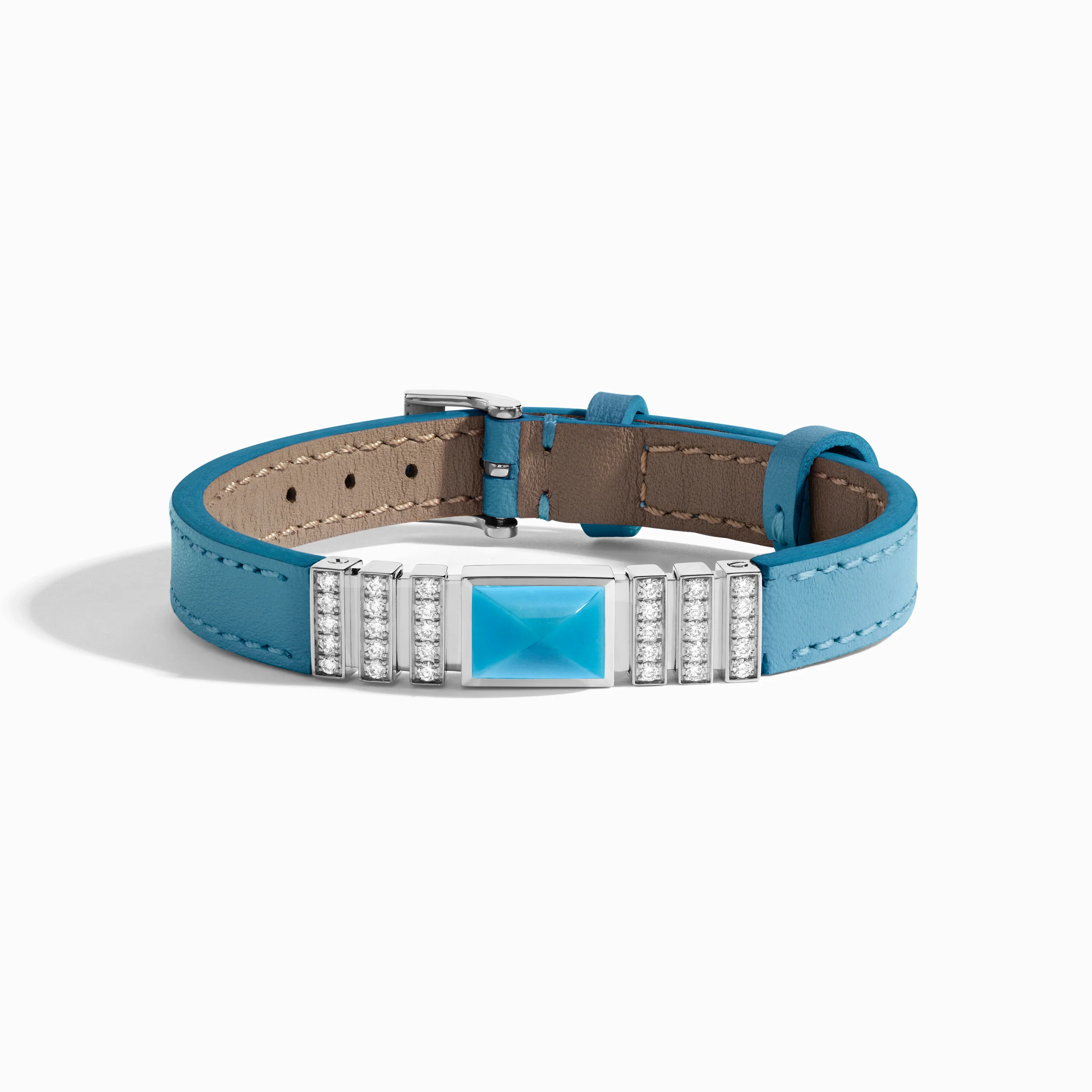 UNII Gold and Pavé Diamond Leather Strap Bracelet - Image 18