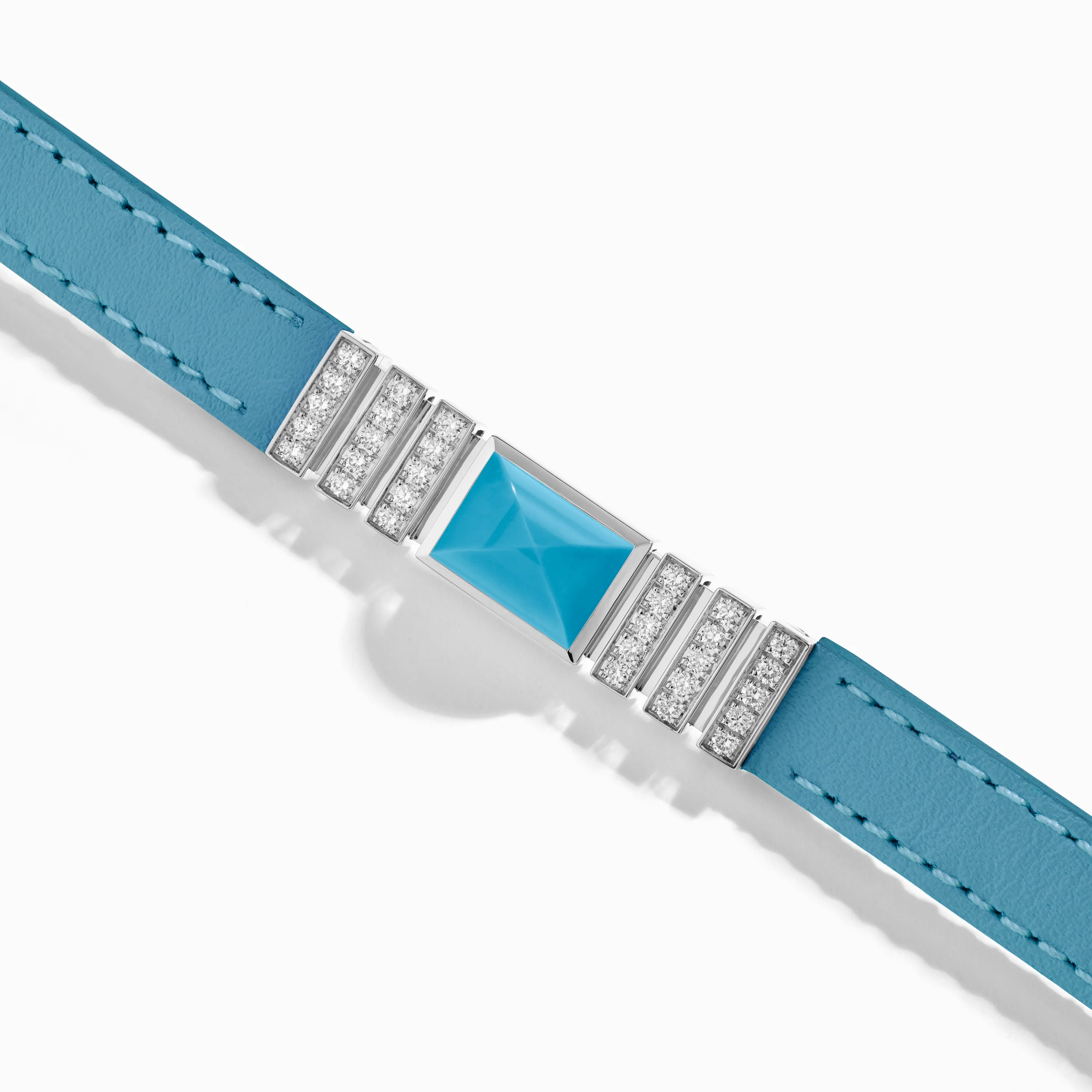 UNII Gold and Pavé Diamond Leather Strap Bracelet - Image 20