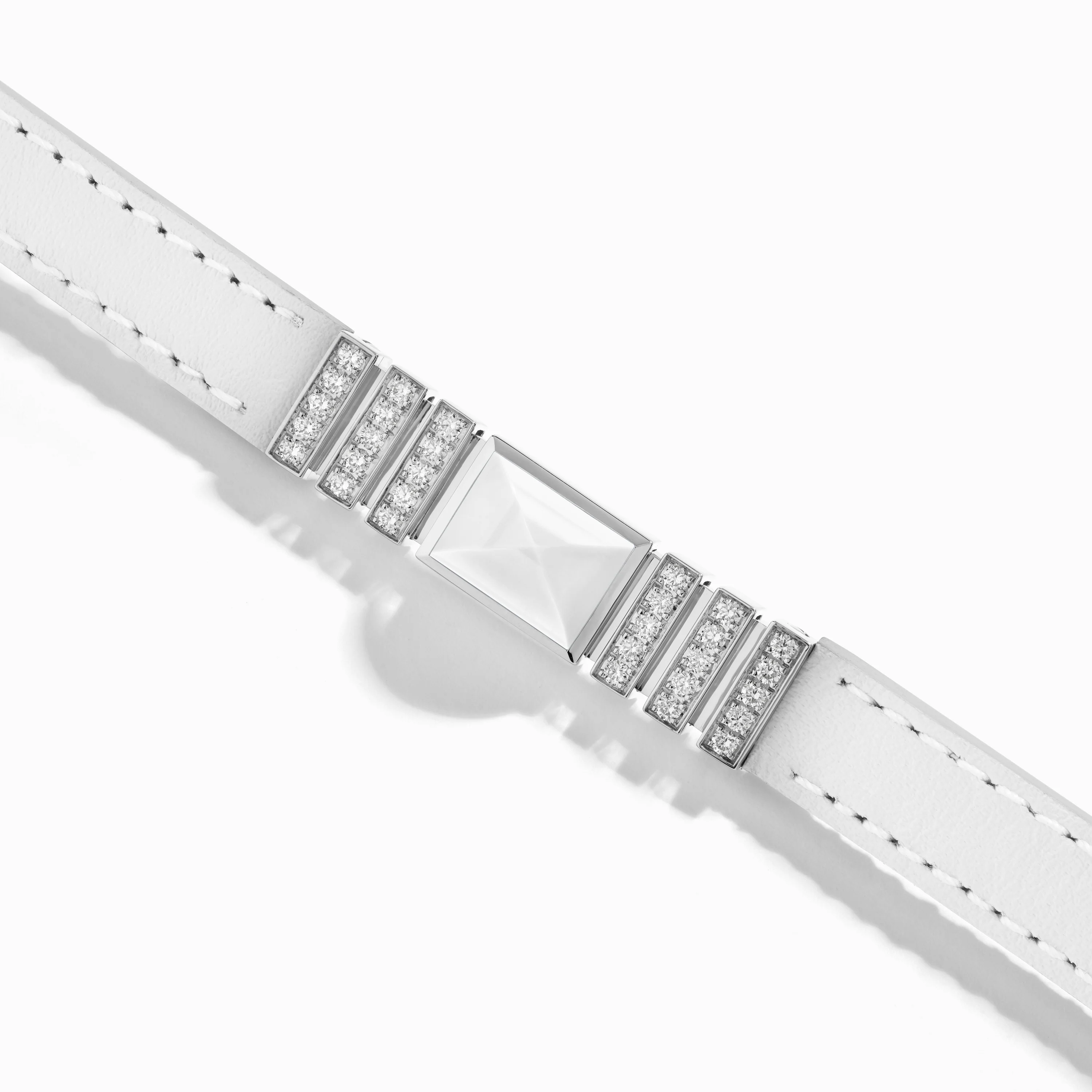 UNII Gold and Pavé Diamond Leather Strap Bracelet - Image 3