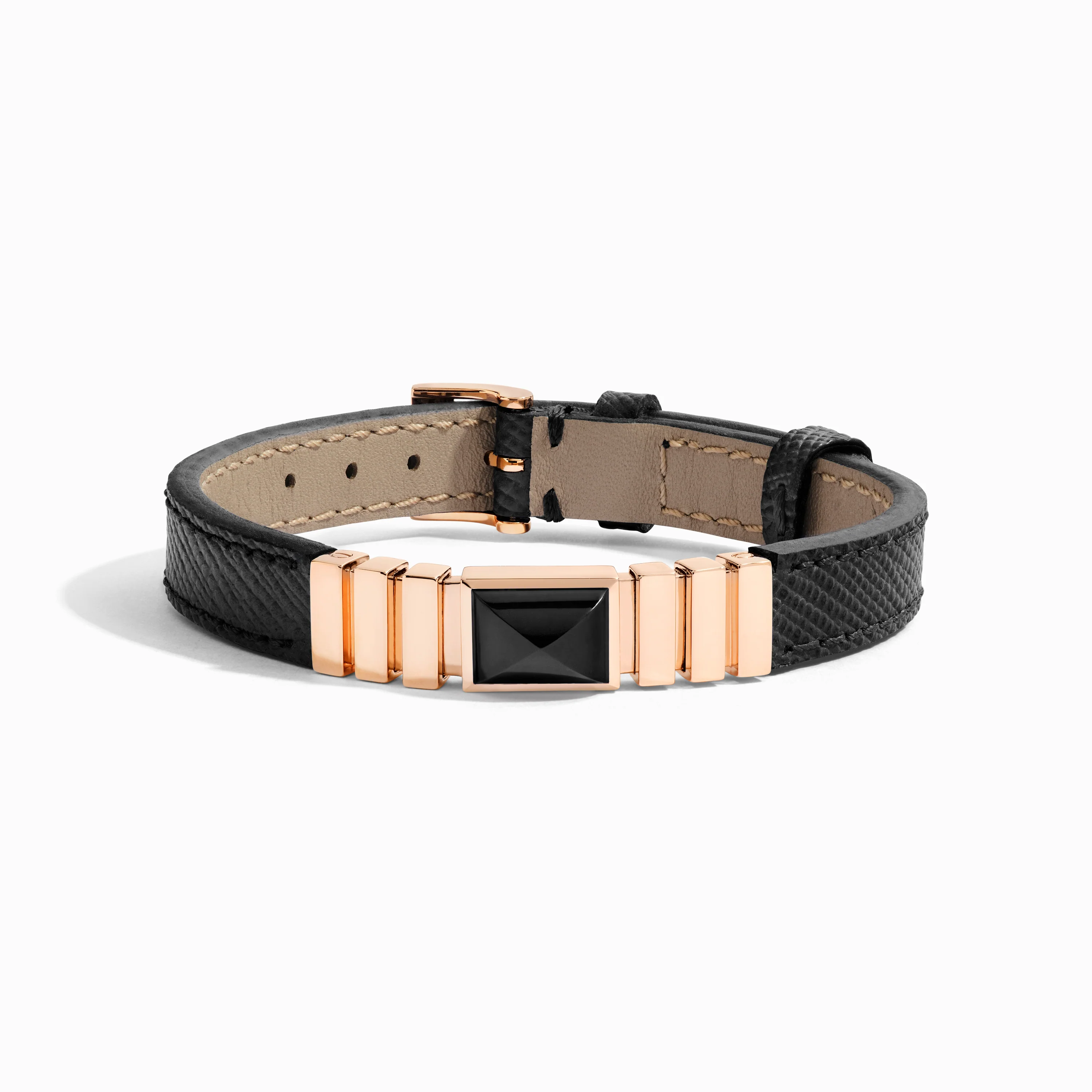UNII Gold Leather Strap Bracelet - Image 5